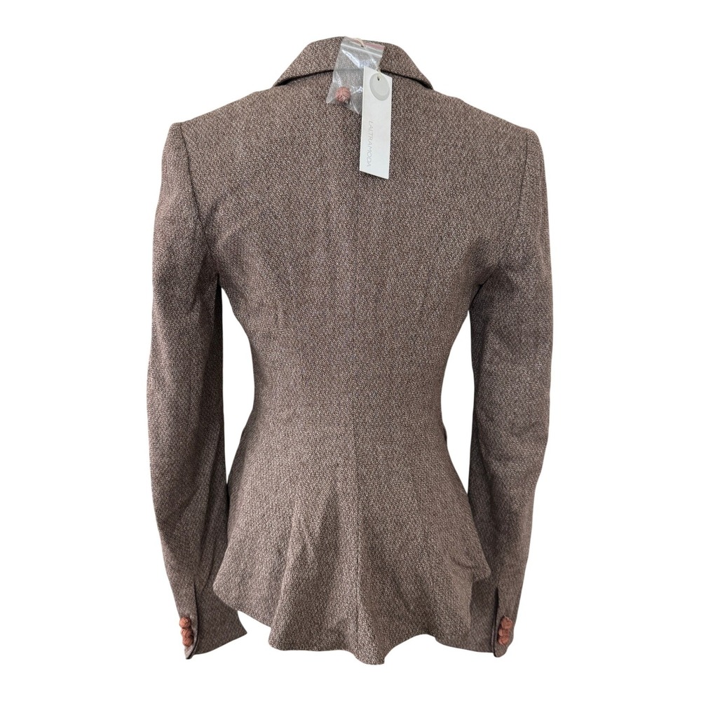 Laltramoda Equestrian Academia Fall Blazer Brown Wool Made in Italy NWT - M - Picture 2 of 9